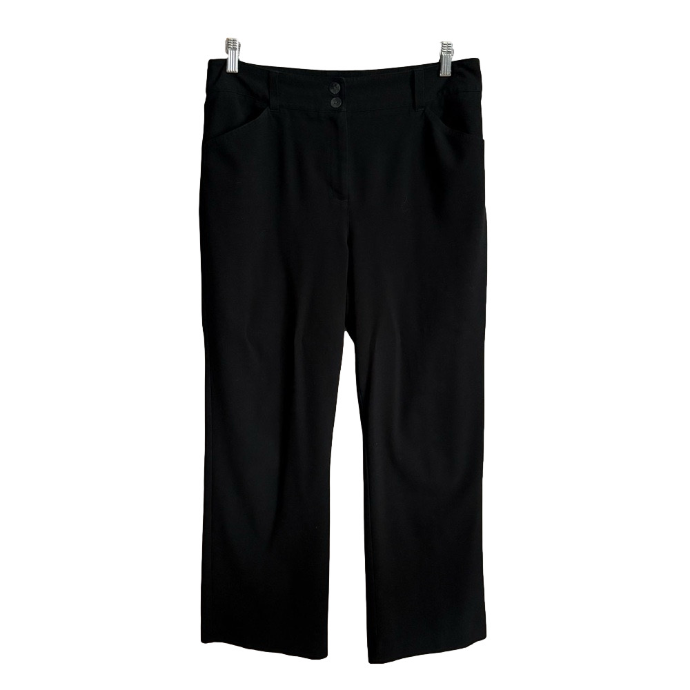 Chico's Black High Rise Straight Leg Dress Pants Women's Medium 10 Short
